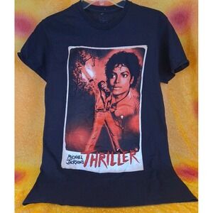 Michael Jackson Thriller Black And Red T-Shirt Unisex Size Small Short Sleeve